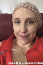 Jess during Jess during her cancer treatment