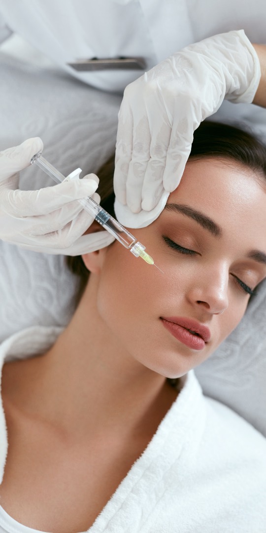 Beauty Injections. Woman Getting Face Lifting Procedure Closeup