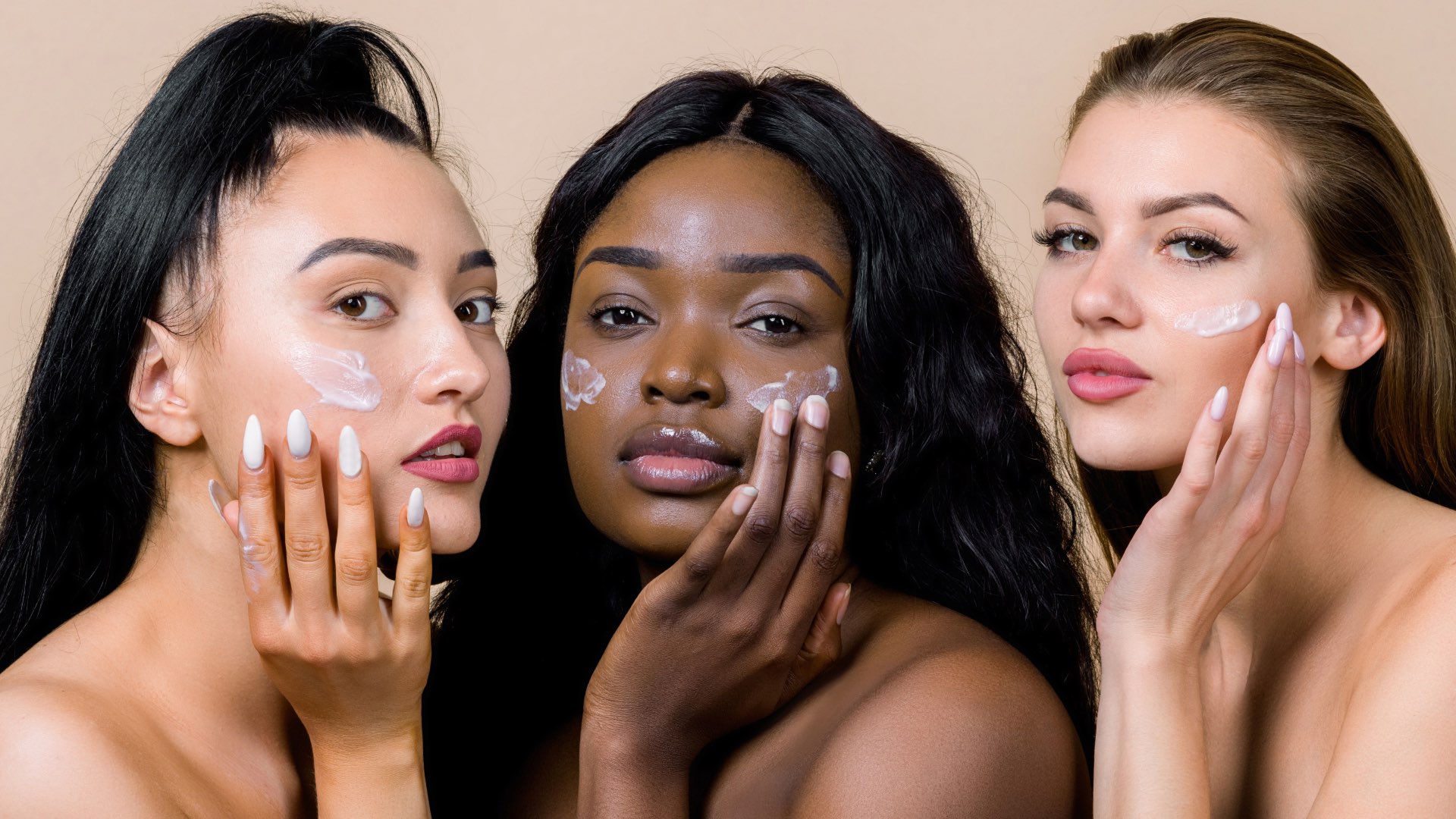 3 women applying creams