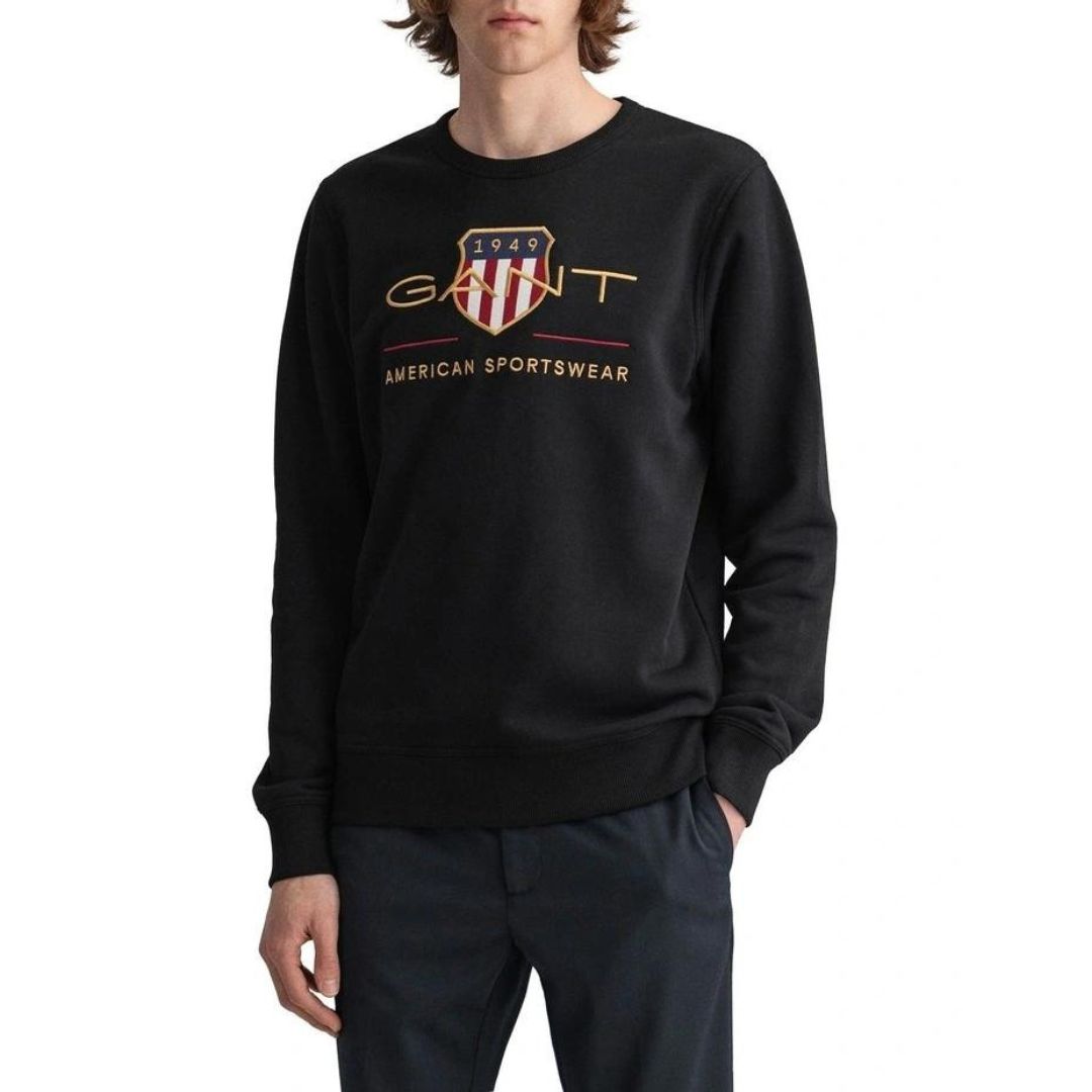 GantArchive Shield Crew Neck Sweat Black