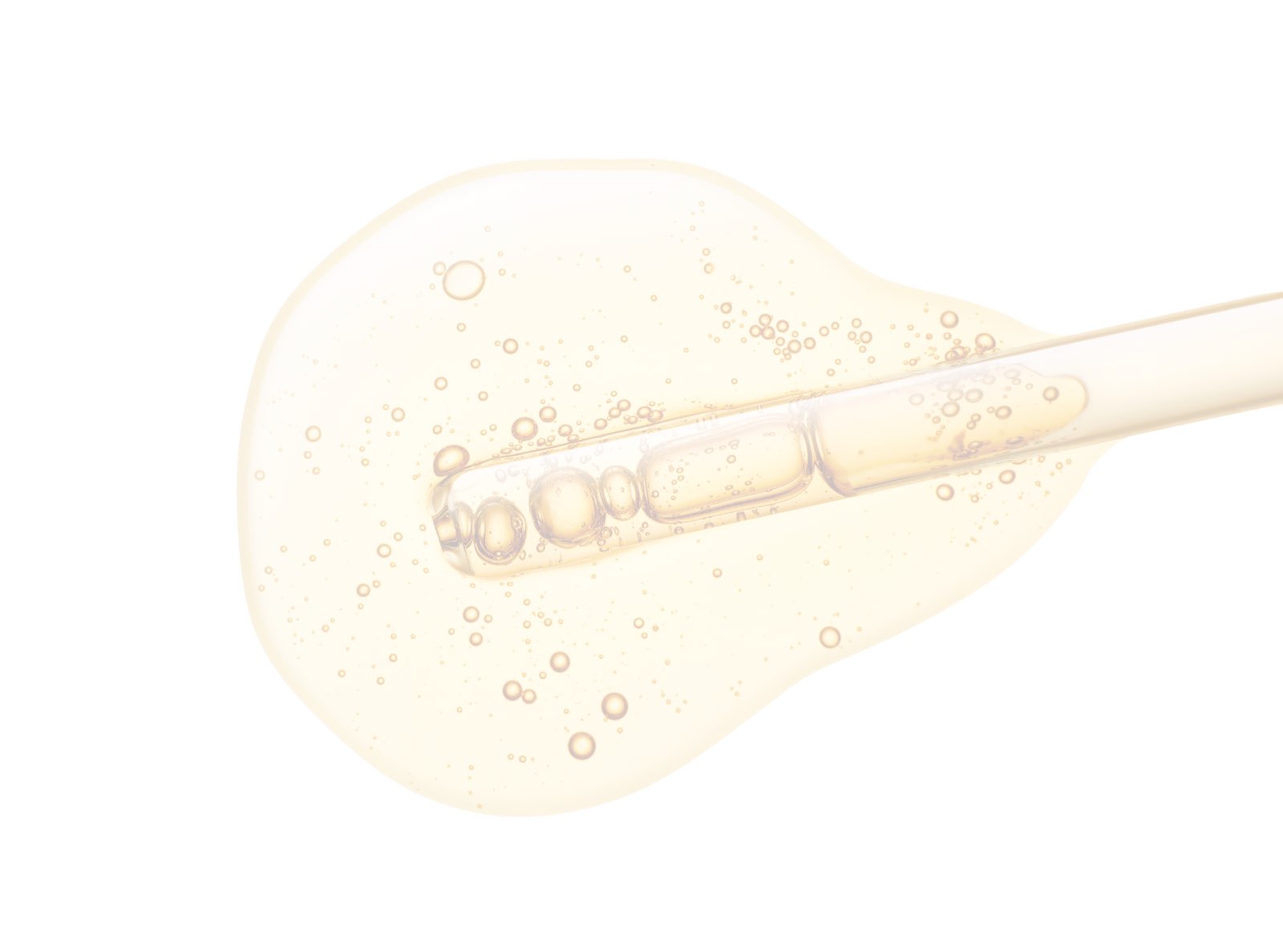 Liquid yellow gel or serum on white isolated background